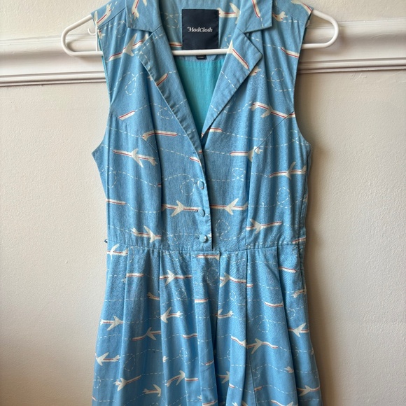 Modcloth Dresses & Skirts - Retro Blue Airplane Shirt Dress